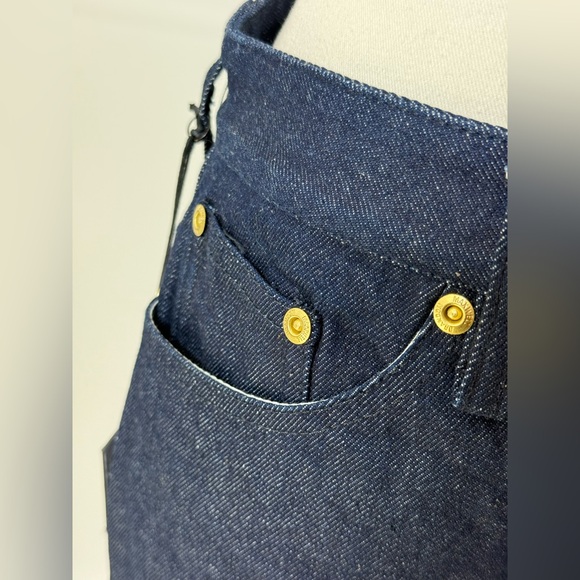 Brandon Maxwell High Rise Classic Straight leg Skinny Dark Blue Denim Size 28 - Picture 6 of 16